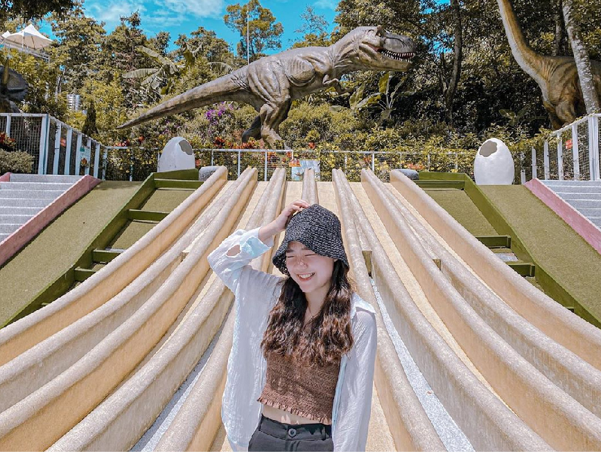 苗栗蘇維拉莊園:園區內有很多夢幻森林樹屋還有超可愛的蘑菇屋!!還有最吸引許多不管是大人還是小孩都愛的森林超長溜滑梯跟侏儸紀大恐龍,在戶外還有規劃小朋友最愛的 沙池區,園區下方還有瀑布以及3D彩繪圖。